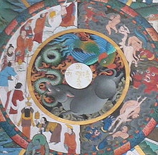 The wheel of life Trongsa dzong 3 poisons